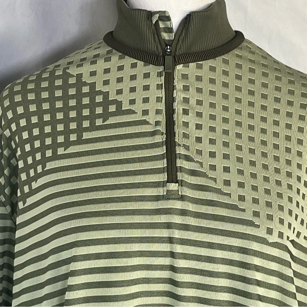 Nike Women’s‎ Dri-FIT UV Ace Golf 1/2 Zip Pullover Olive Green Stripes XL Tennis